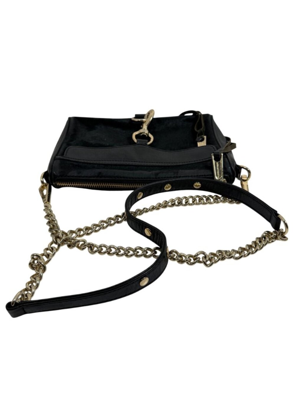 Rebecca Minkoff MAC Black Front Pony Fur Chain Strap Crossbody Bag + Dust Bag - Picture 6 of 12